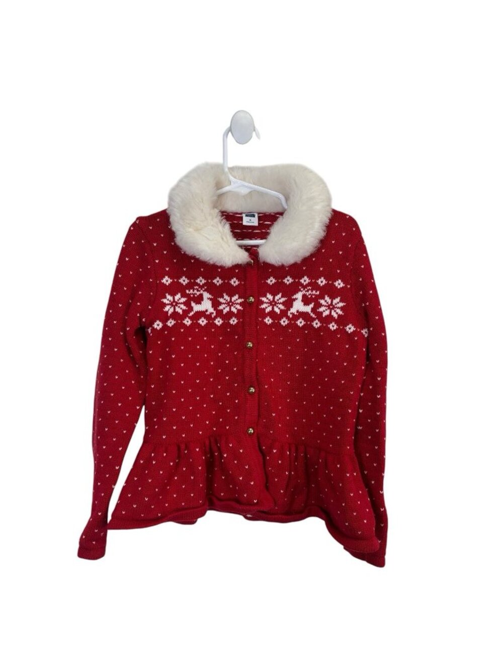 Janie and Jack Holiday Cardigan 6 Red